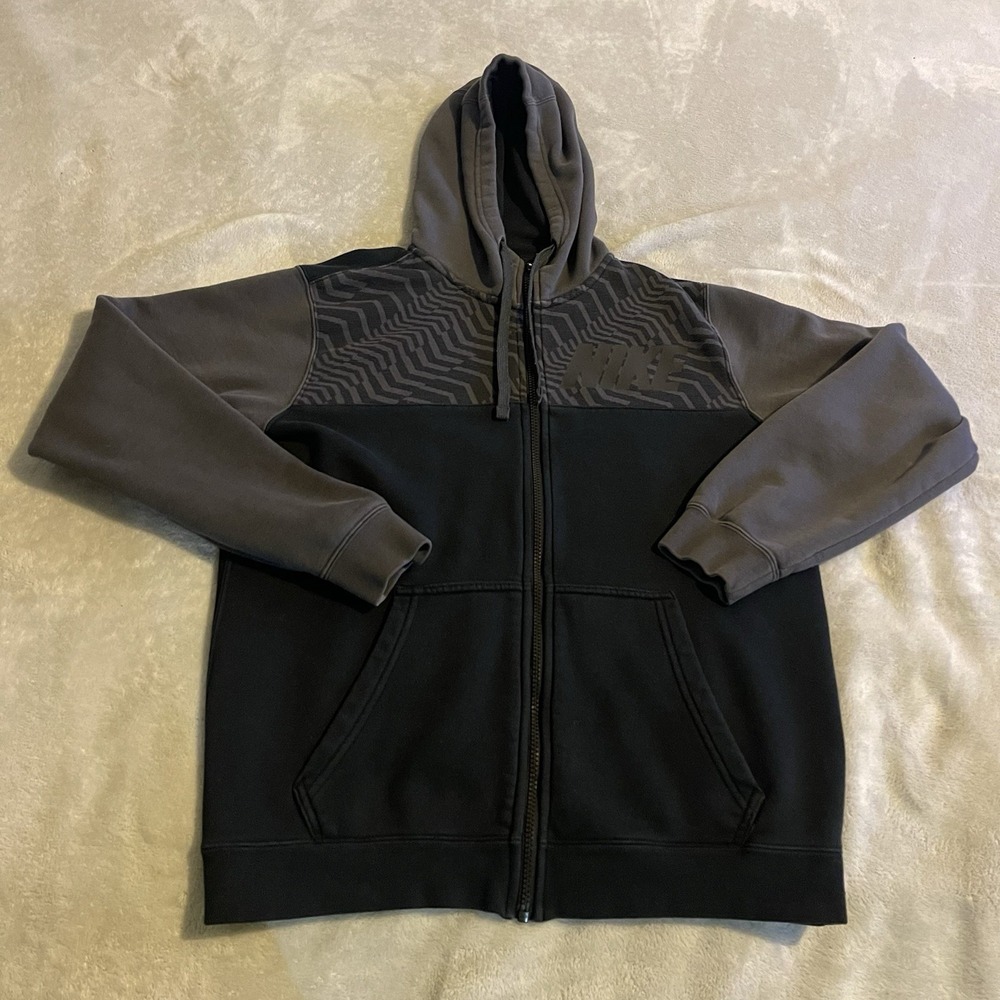 Nike Hoodie Men Small‎ Black Sweatshirt Pullover Sweater Full Zip Gym Workout